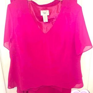Hot pink blouse skirt set by DR